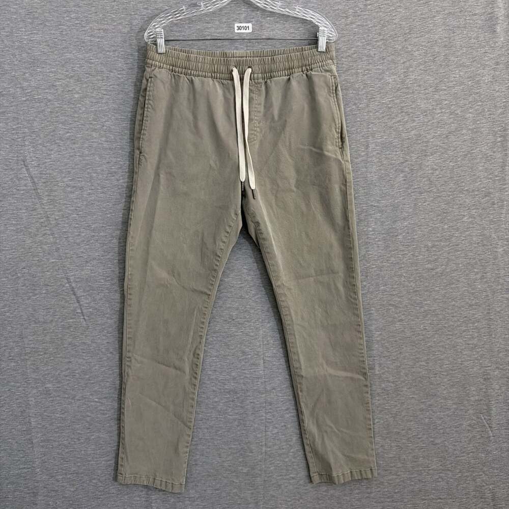 Rhone Men's Large Brown Beige Everyday Off Hours Pants With Drawstring Pockets